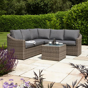 Burley Rattan- Corner Sofa Set- Grey