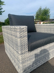 Milan Rattan- Corner Lounge- L Shape Set- With or Without Matching Chair- Cloudy Grey