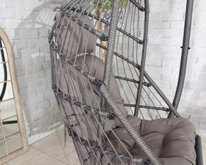 Hanging pod chair- Grey- Fold Away