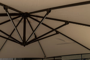 Ivory 3.5m Led Cantilever Parasol- Grey Pole