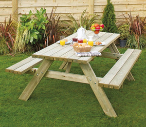 Wooden Oblong Picnic Table